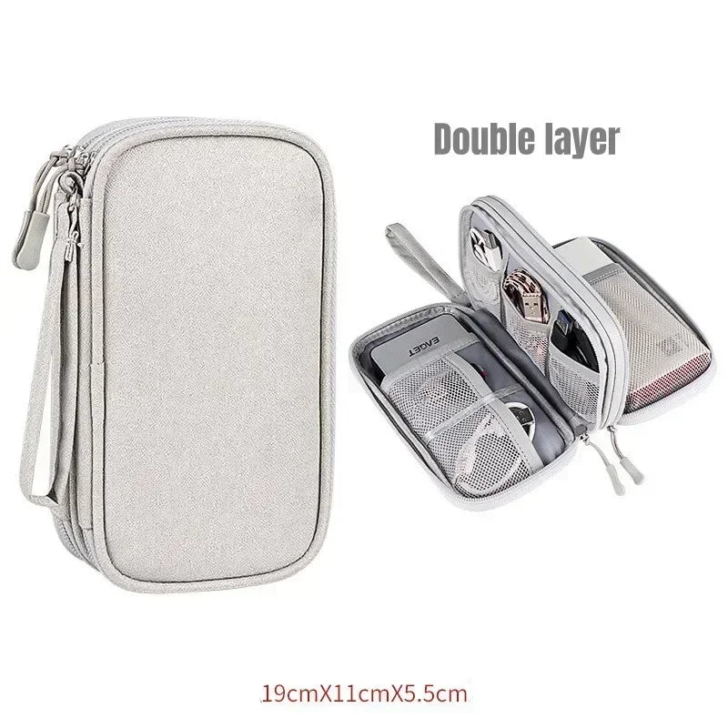 Portable Digital Storage Bag USB Gadget Waterproof Cable Organizer Pouch Electronics Devices Accessories Pack Supplies Storage