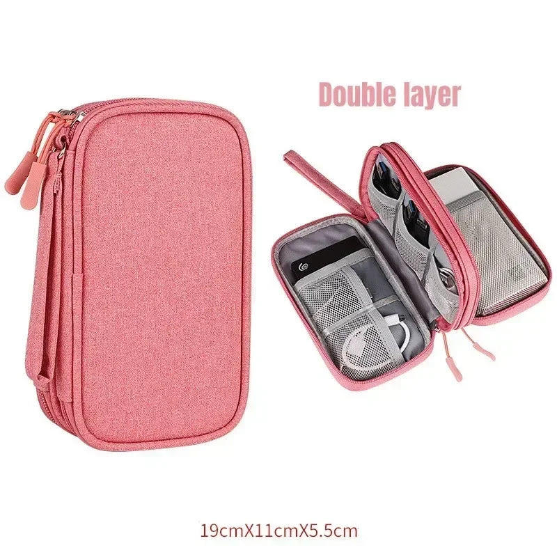 Portable Digital Storage Bag USB Gadget Waterproof Cable Organizer Pouch Electronics Devices Accessories Pack Supplies Storage