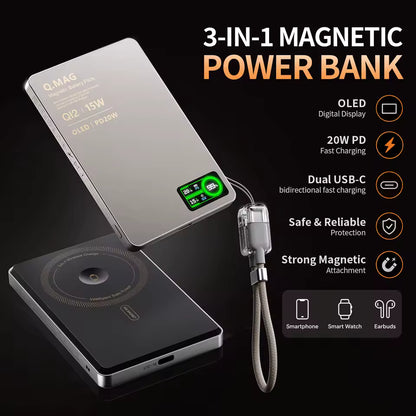 Q.Mag" - Wireless Magnetic Powerbank