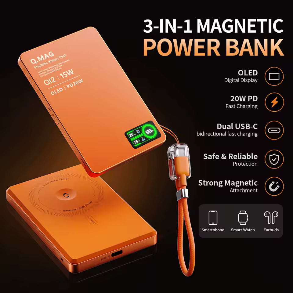 Q.Mag" - Wireless Magnetic Powerbank