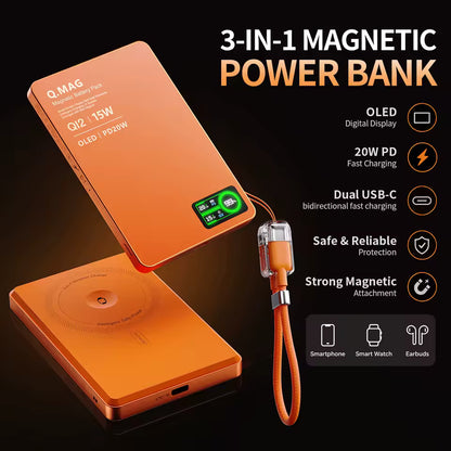 Q.Mag" - Wireless Magnetic Powerbank
