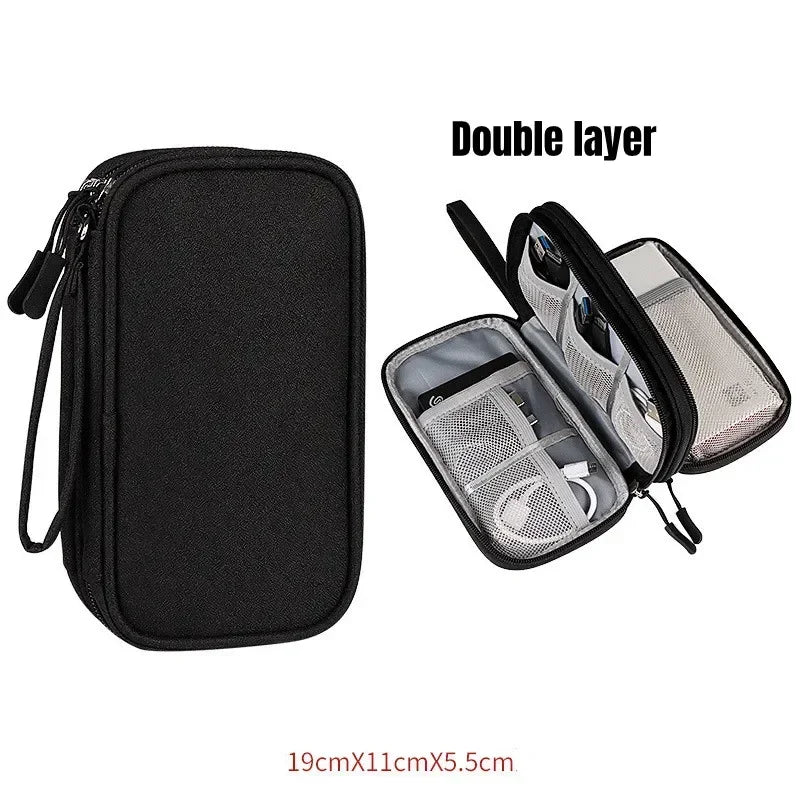 Portable Digital Storage Bag USB Gadget Waterproof Cable Organizer Pouch Electronics Devices Accessories Pack Supplies Storage