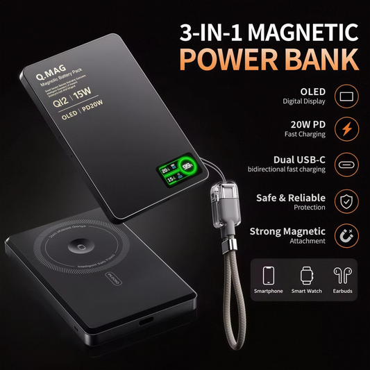 Q.Mag" - Wireless Magnetic Powerbank